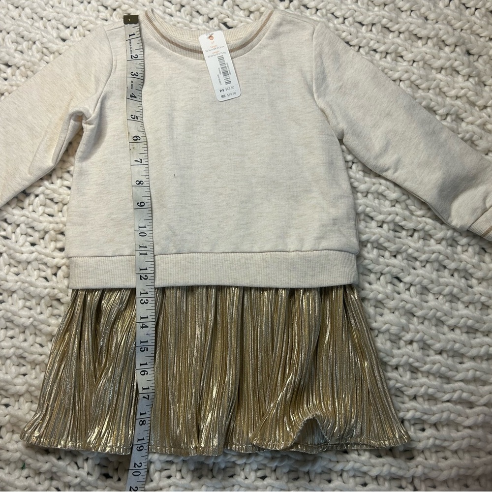 Cream and Gold Long Sleeve Dress Gymboree 2t nwt